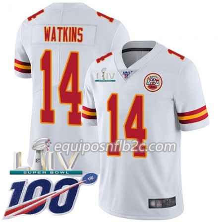 Camiseta Hombre NFL Kansas City Chiefs Sammy Watkins 14 Nike Blanco 100th 2020 Super Bowl LIV